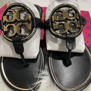 *Sold* Brand new Tory Burch Miller sandals in metallic